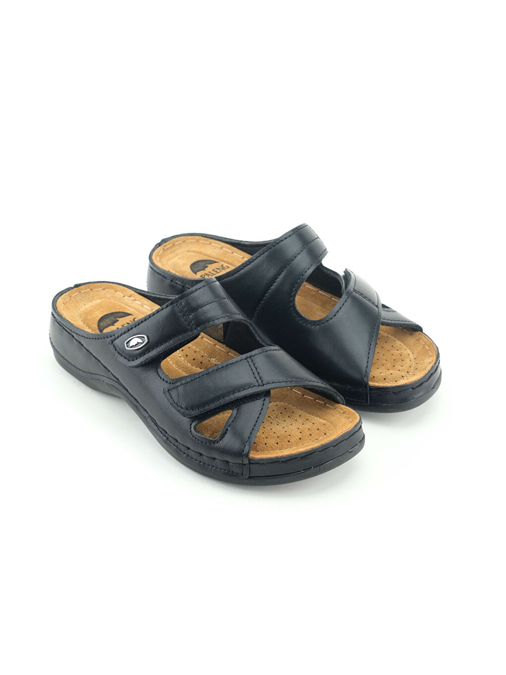 Gri Gezer Kadın Ayarlanabilir Hakiki Deri Terlik-2