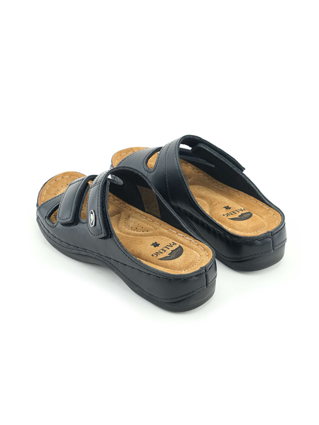 Gri Gezer Kadın Ayarlanabilir Hakiki Deri Terlik-3