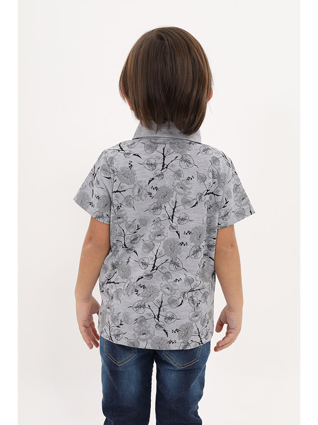 Gri Erkek Çocuk Desenli Tişört-3