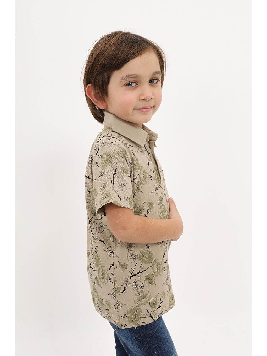 Gri Erkek Çocuk Desenli Tişört-2