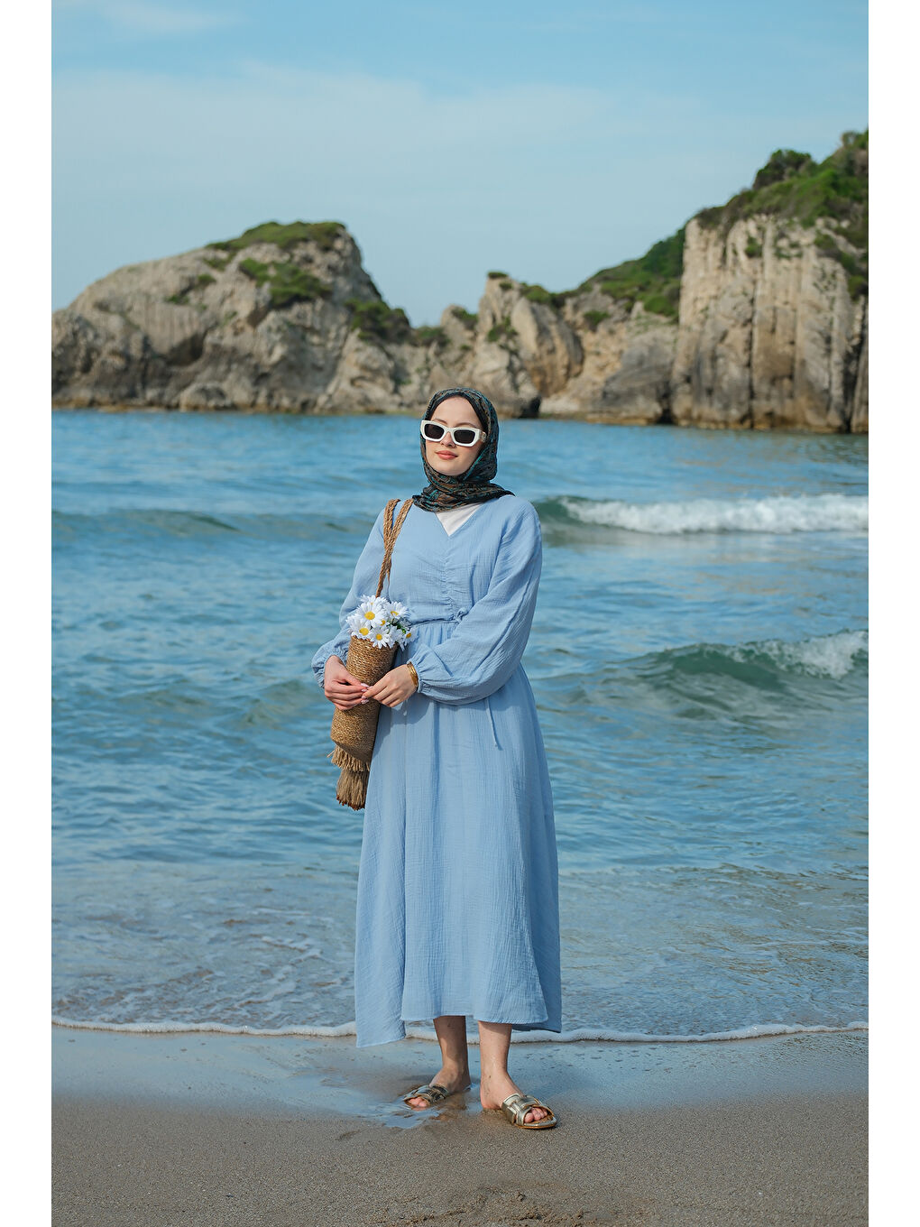 Kadın Olivia Elbise Mavi-2