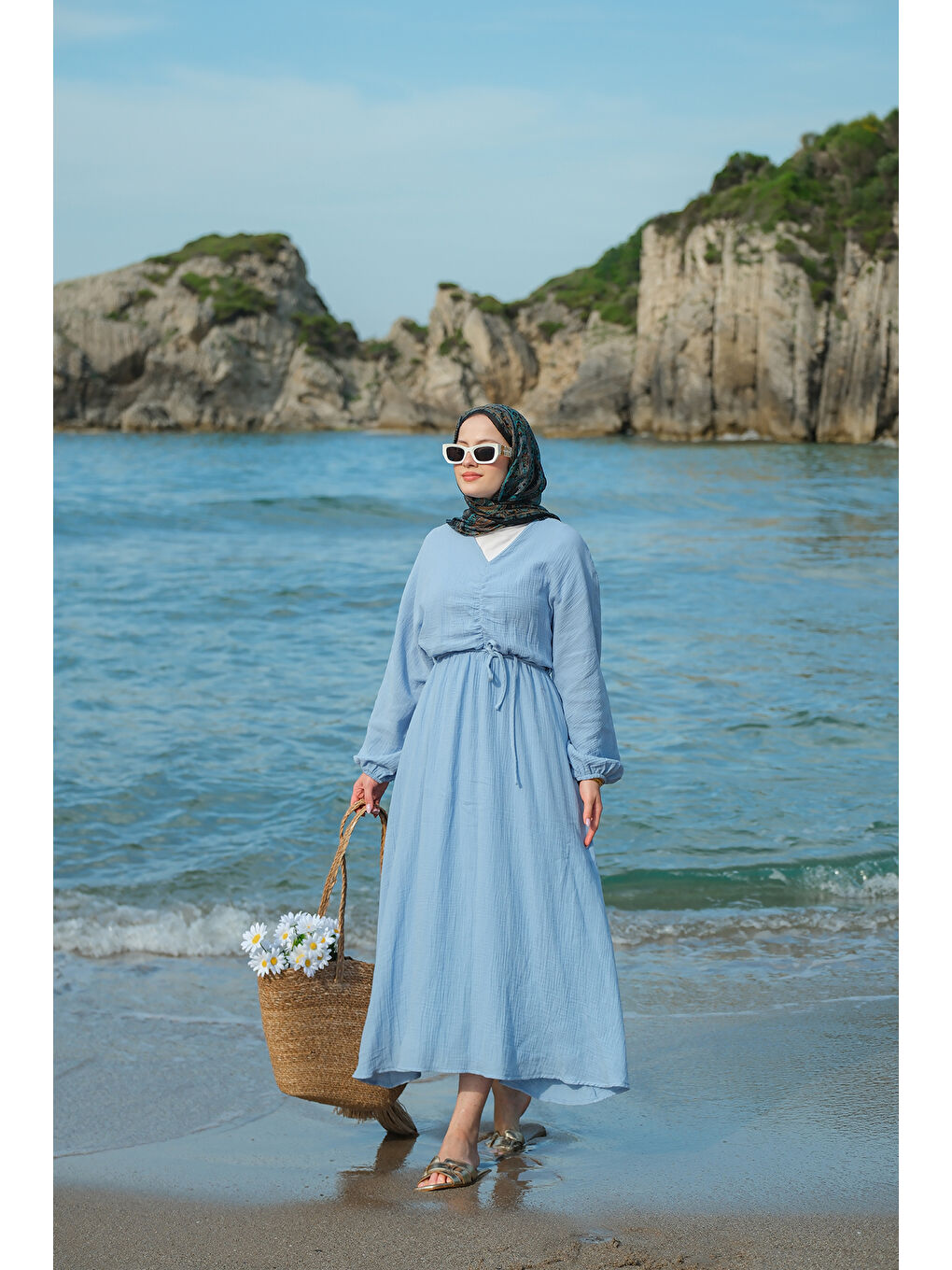 Kadın Olivia Elbise Mavi-3