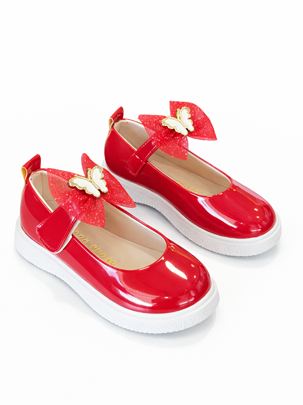 Kelebek Kırmızı Rahat Eva Taban Rugan Kız Babet-1