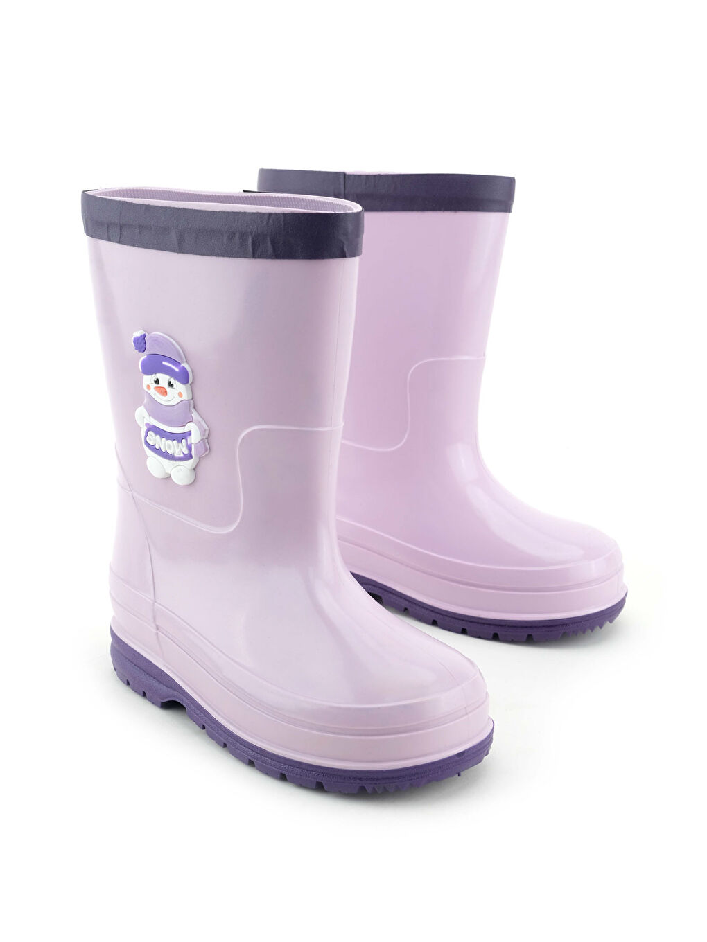 Lila Kız Çocuk Kışlık İçinde Çıkarılabilir Ek Çoraplı Su Geçirmez Yağmur Bot Çizme