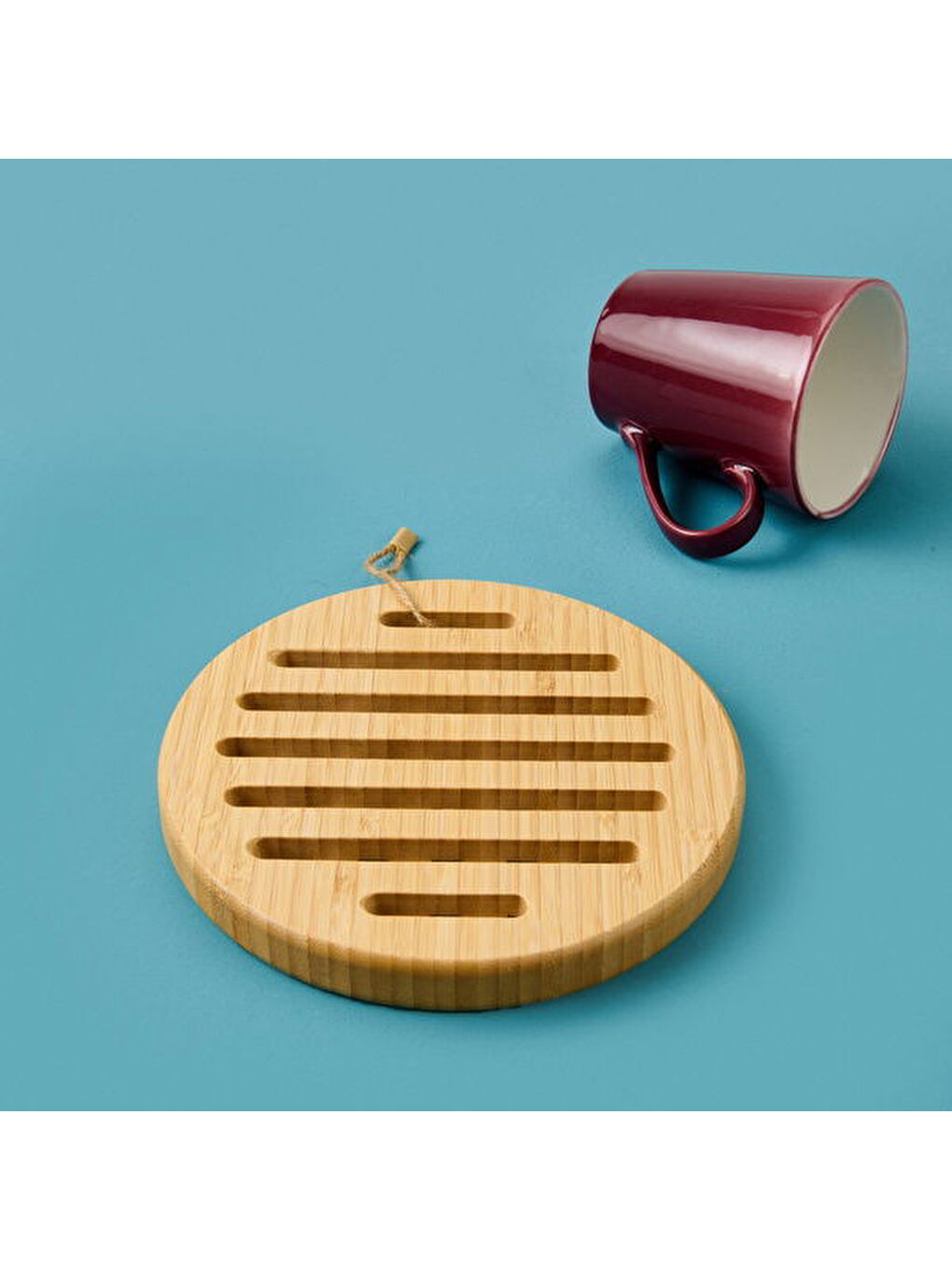 Bambu Yuvarlak Nihale - Açık Kahverengi - 17 cm-2