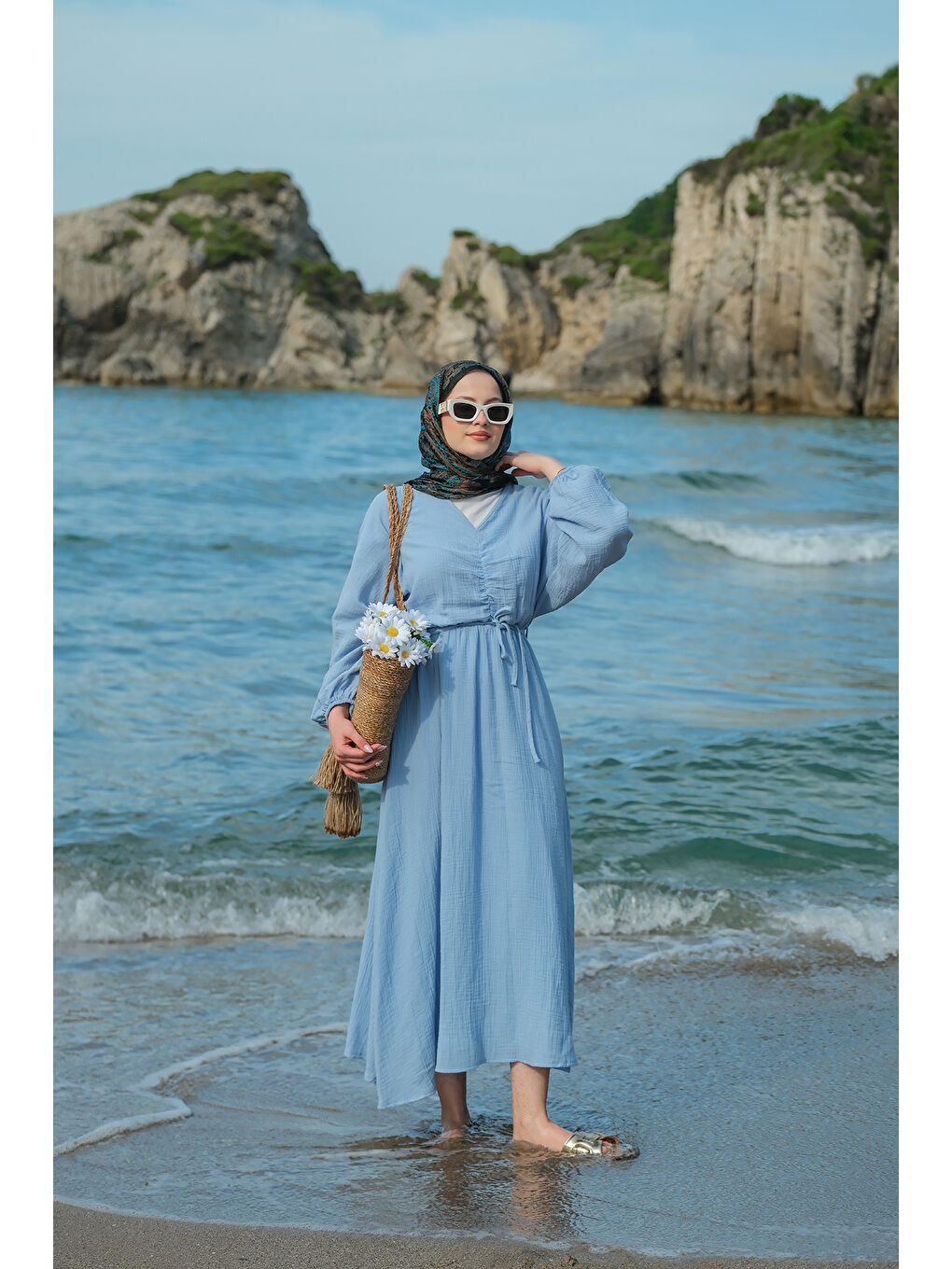 Kadın Olivia Elbise Mavi-4