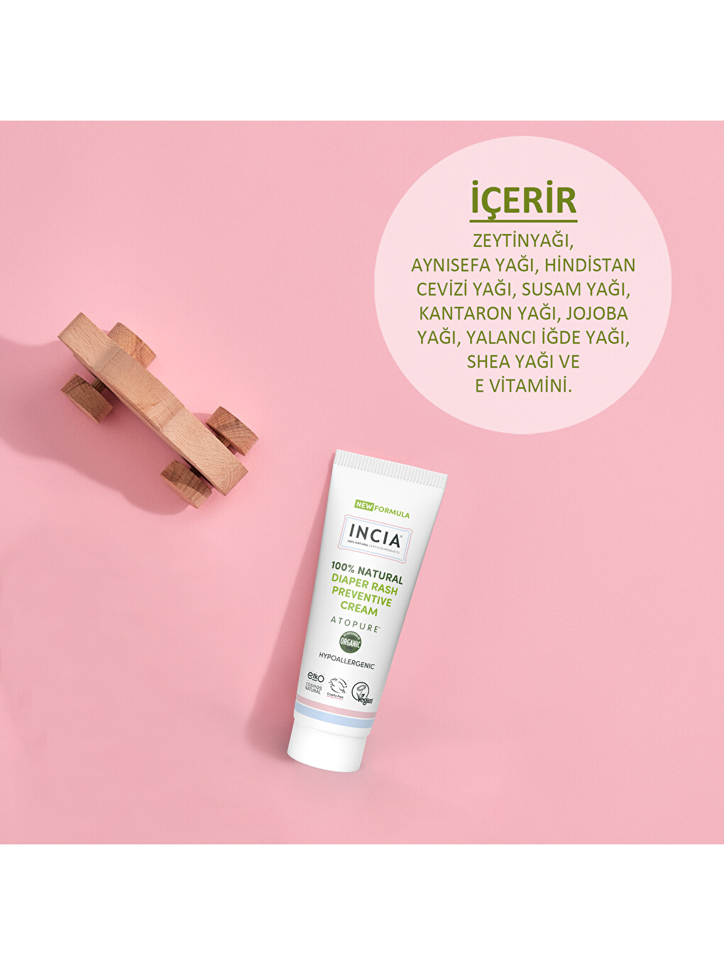 ATOPURE ® %100 Doğal Pişik Önleyici Krem Yenidoğan Nemlendirici Koruyucu Hassas Bakım 60 ml-2
