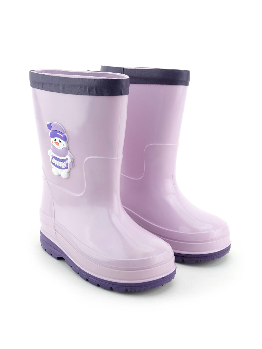 Lila Kız Çocuk Kışlık İçinde Çıkarılabilir Ek Çoraplı Su Geçirmez Yağmur Bot Çizme-2