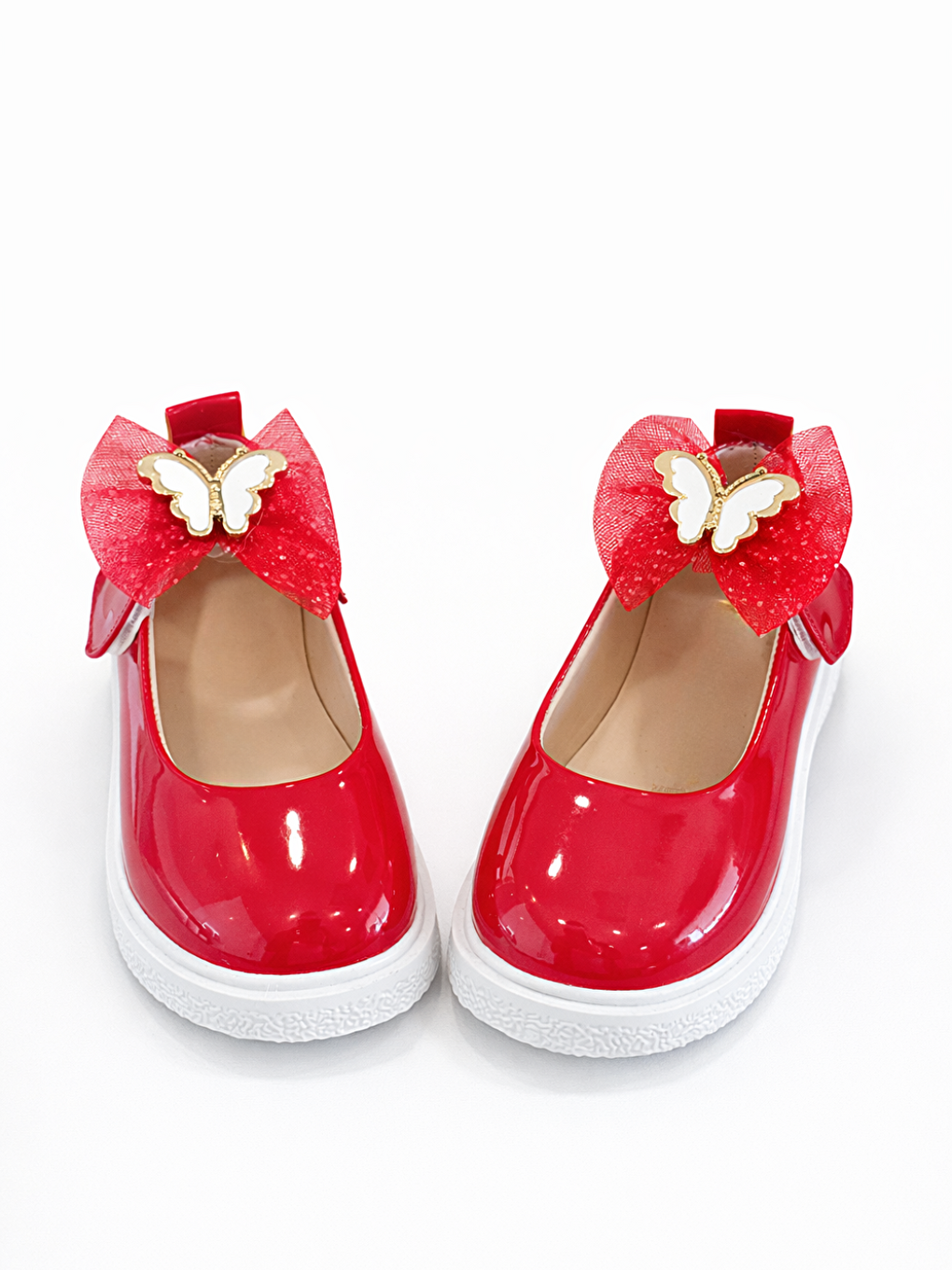 Kelebek Kırmızı Rahat Eva Taban Rugan Kız Babet-2