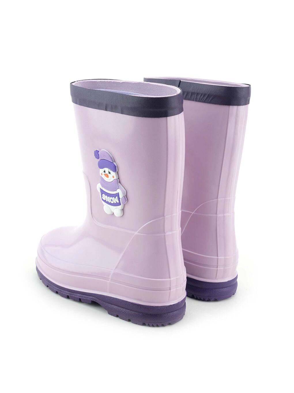Lila Kız Çocuk Kışlık İçinde Çıkarılabilir Ek Çoraplı Su Geçirmez Yağmur Bot Çizme-3