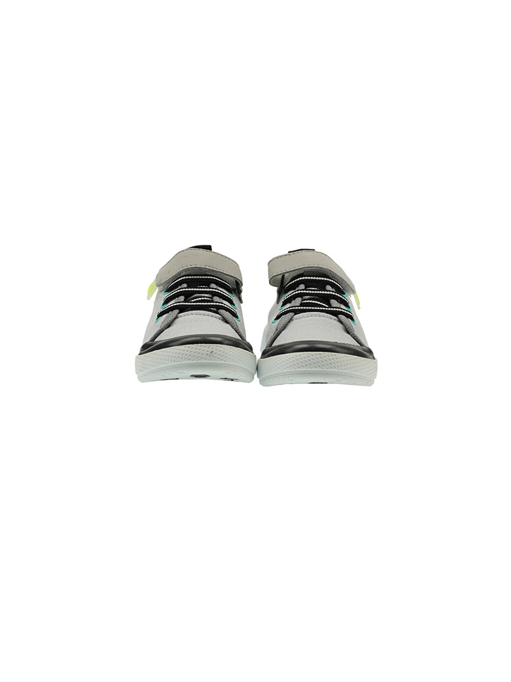Erkek Çocuk Renk Bloklu Cırt Cırtlı Bağcıklı Gri Sneaker-1