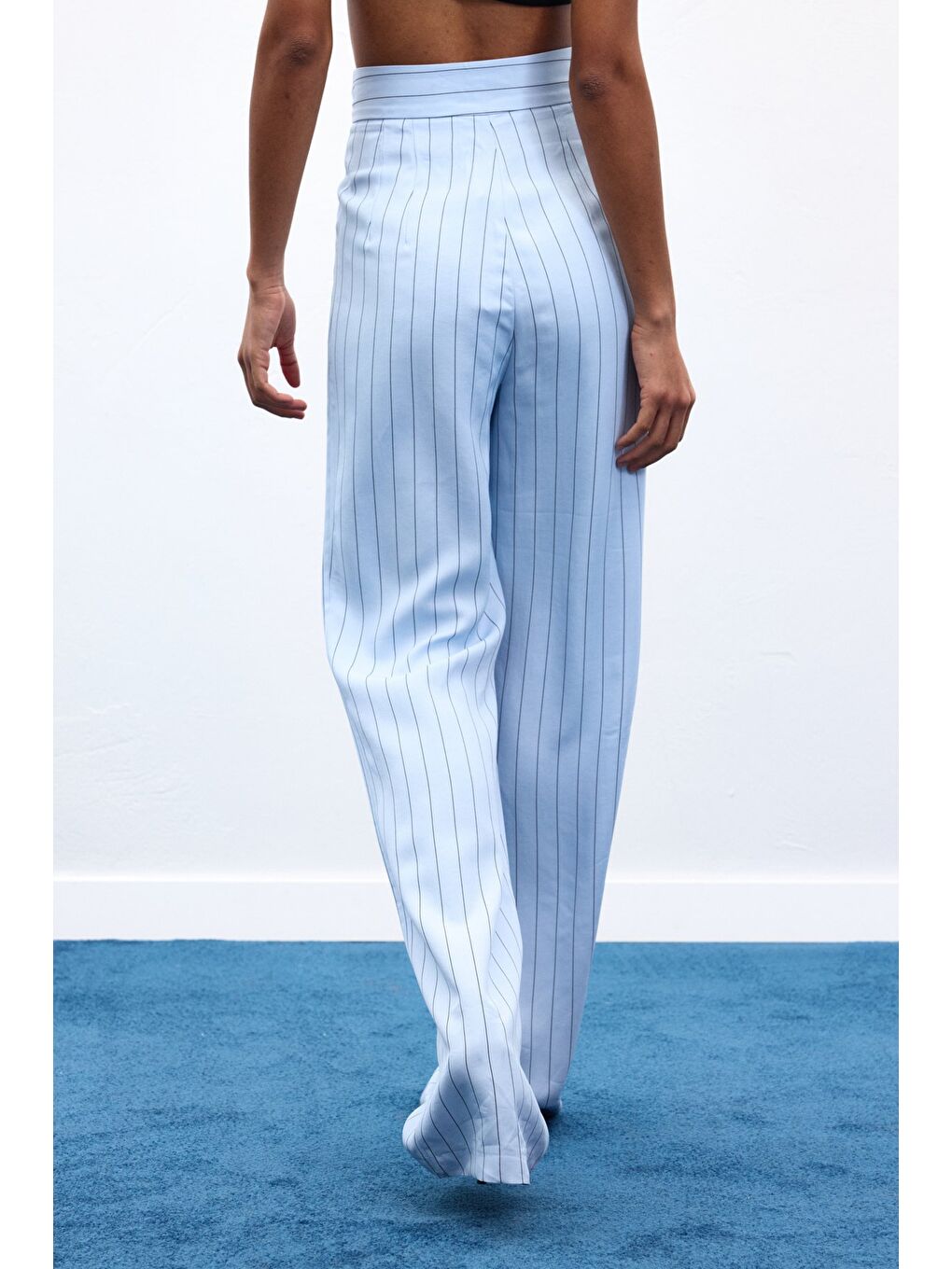 Rina Çizgili Pantolon - Bebe Mavi-7