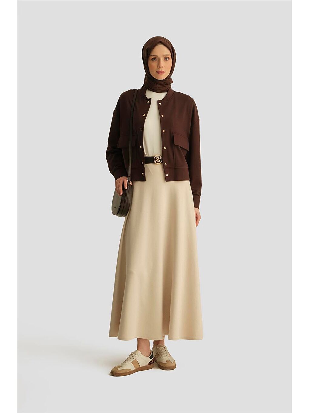 Hakim Yaka Modal Ceket 25Yd4233-1 Kahverengi-1