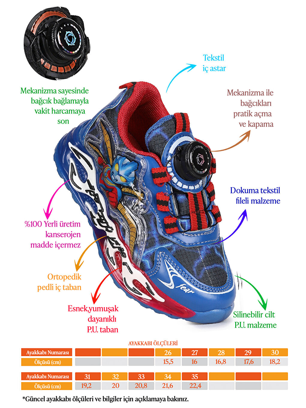 Mavi Gerra Hafif Taban Bağcık Mekanizmalı Erkek Çocuk Spor Ayakkabı-1