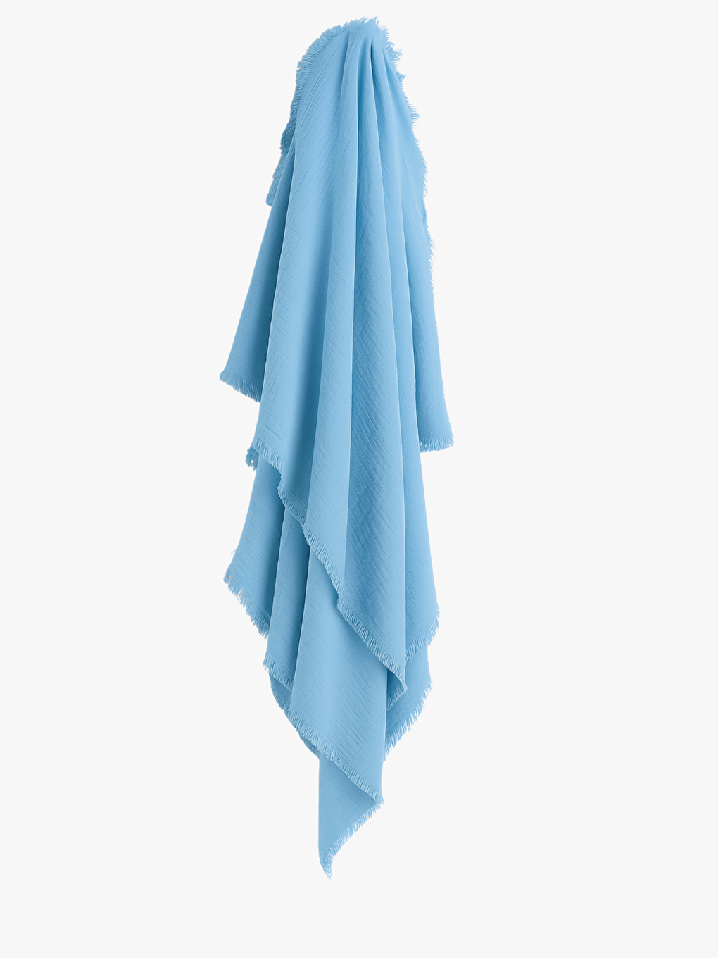 Mavi Pamuklu Müslin Bebek Battaniyesi 100x120 Cm-1