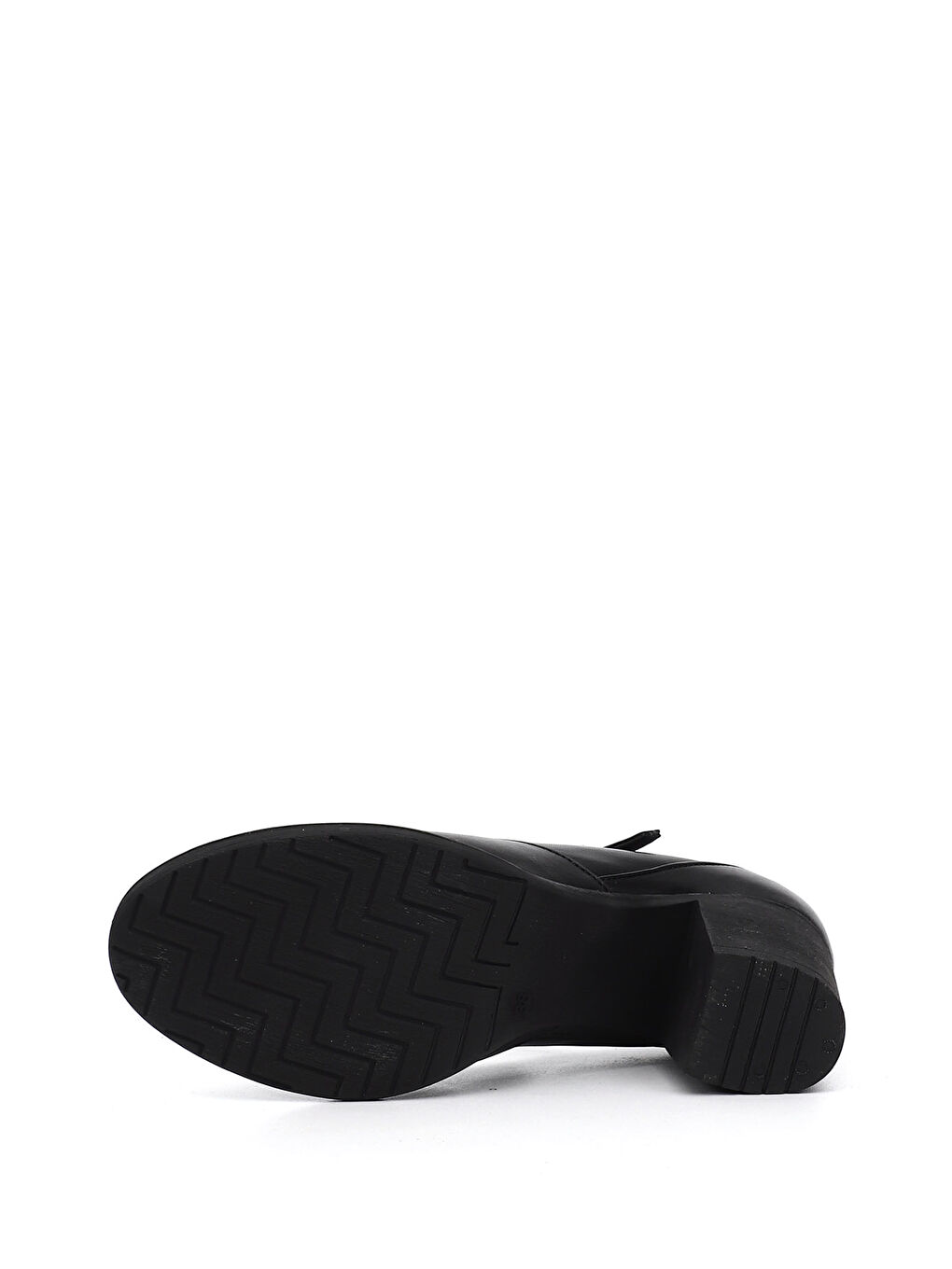 Siyah Kadın SİYAH Kalın Topuklu Hakiki Deri Ayakkabı-4