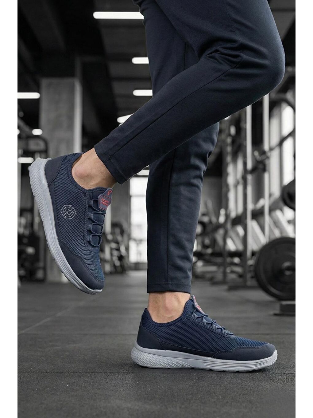 Lacivert Roaf Lastik Bağcıklı Nefes Alabilen Hafif Rahat Taban Erkek Sneaker-1