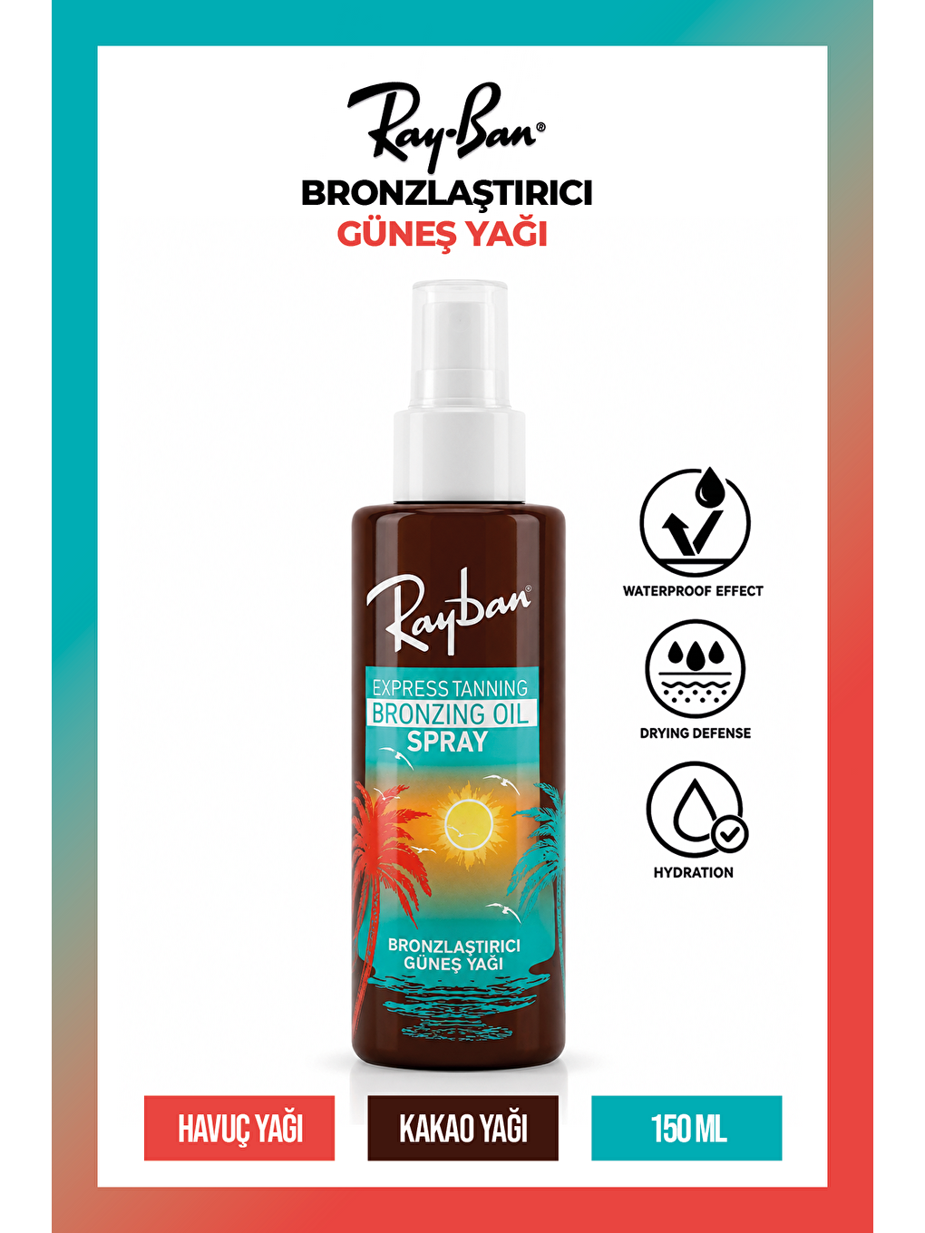 Rayban Express Tanning Bronzing Oil Spray | Bronzlaştırıcı Güneş Yağı Spreyi 150 Ml