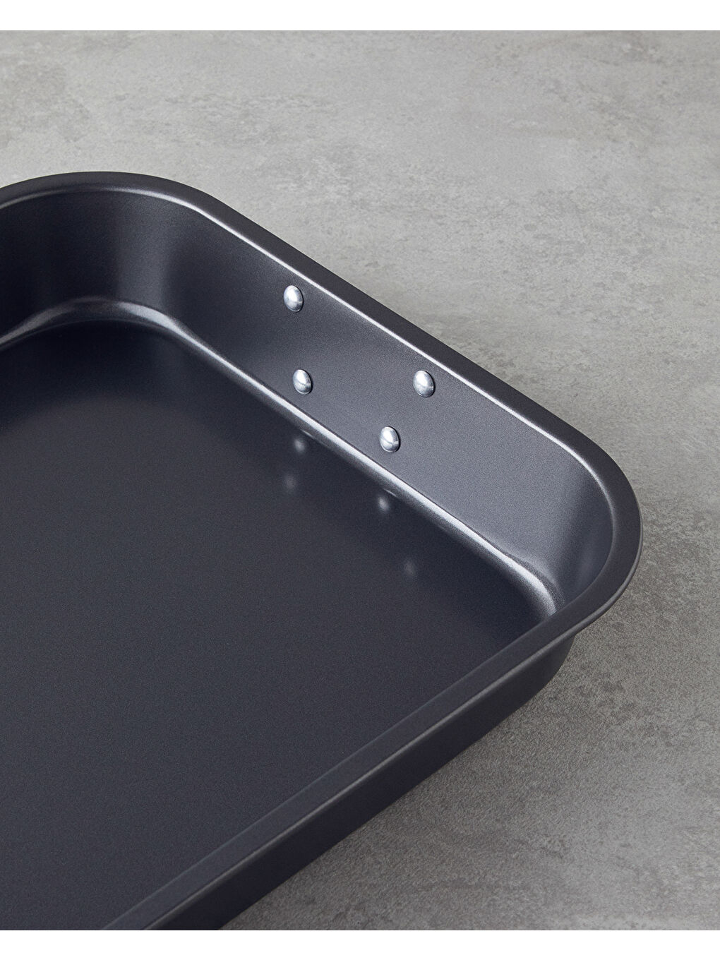 Patisserie Roasty Karbon Çelik Izgaralı Fırın Kabı 37x29 cm Koyu Gri-2