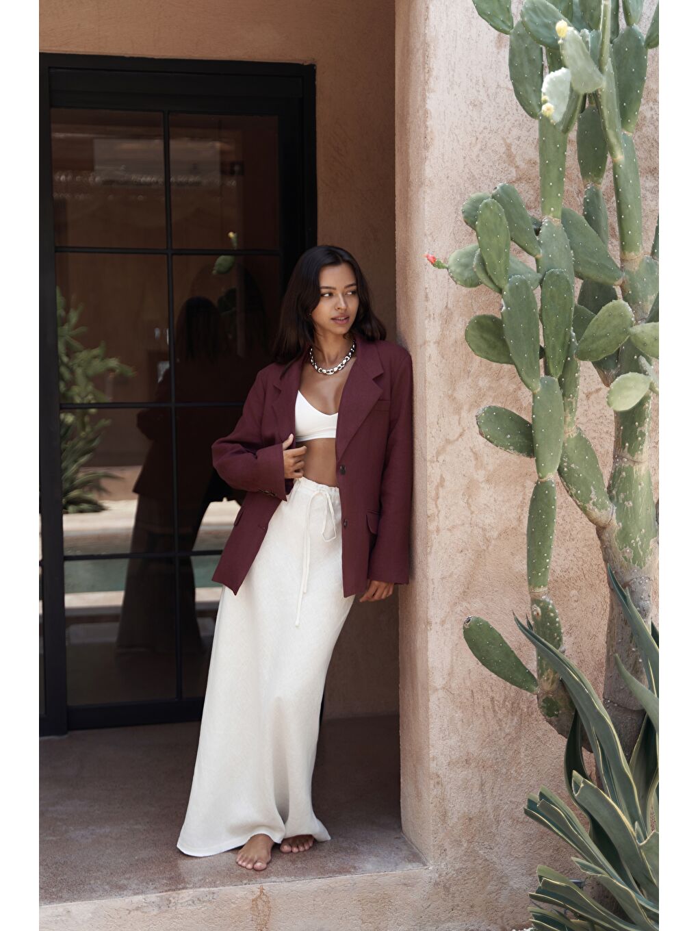 Brenna Bordo Keten Blazer-2