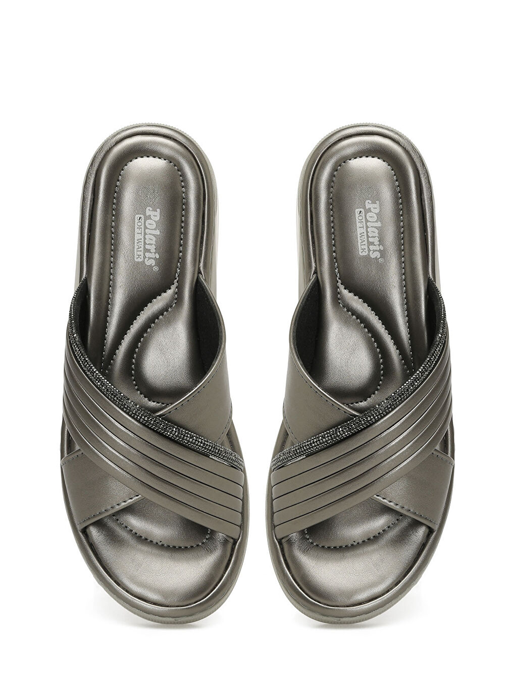 Gri 325622.Z 5FX Platin Kadın Terlik-3