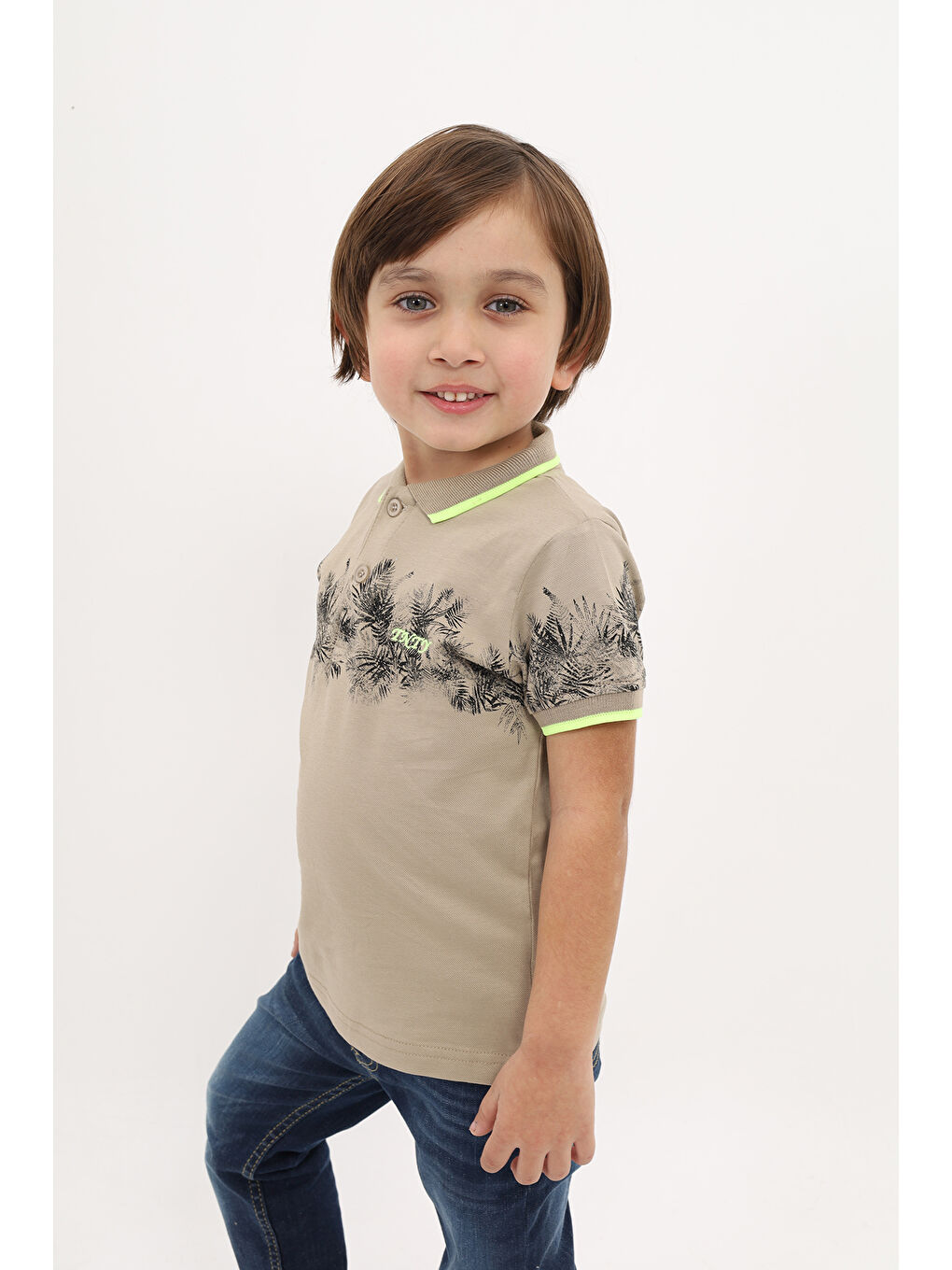 Gri Erkek Çocuk Baskılı Tişört-2