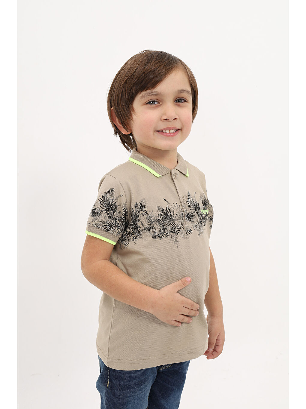 Gri Erkek Çocuk Baskılı Tişört-3