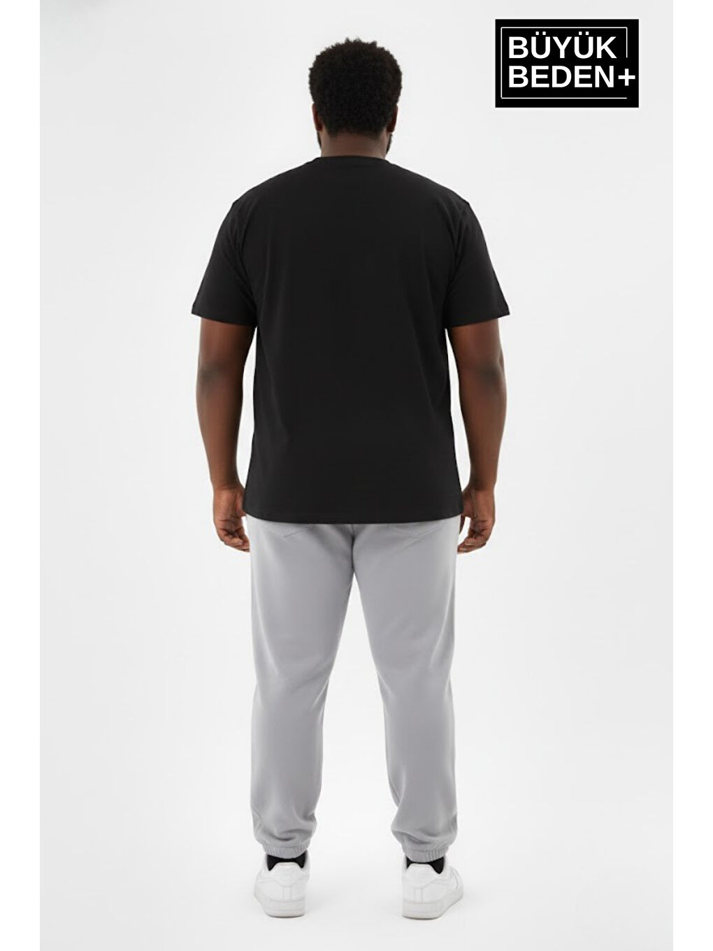 Gri Erkek Büyük Beden Paça Lastikli İki İplik Rahat Kalıp ince Eşofman Altı SPR26BEA951-3