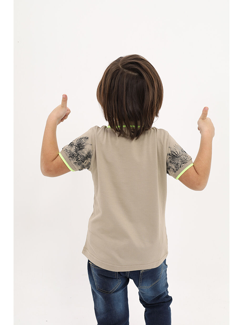 Gri Erkek Çocuk Baskılı Tişört-5