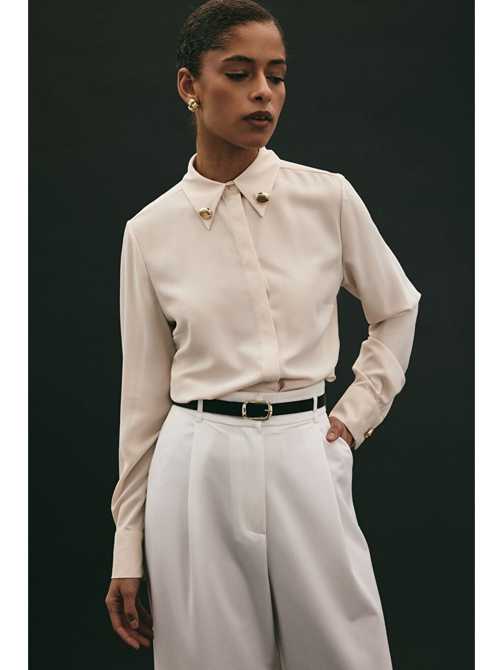 Lucy Gömlek - Bej-3