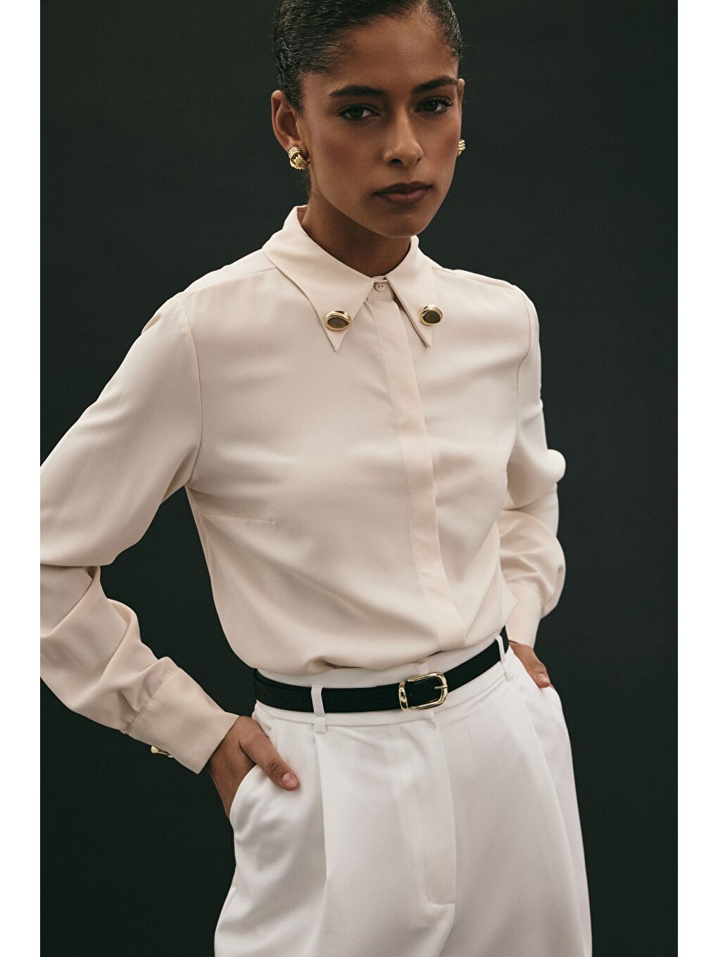 Lucy Gömlek - Bej-4