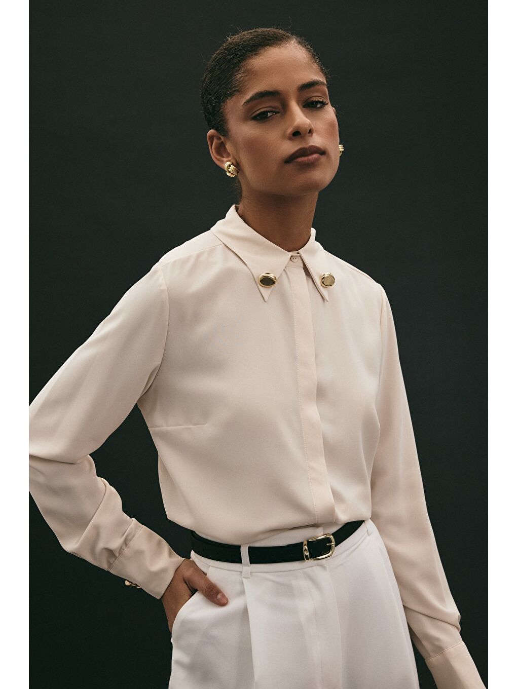 Lucy Gömlek - Bej-5