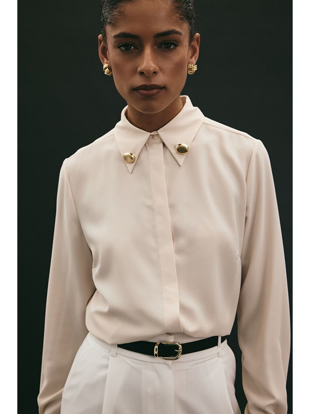 Lucy Gömlek - Bej-6