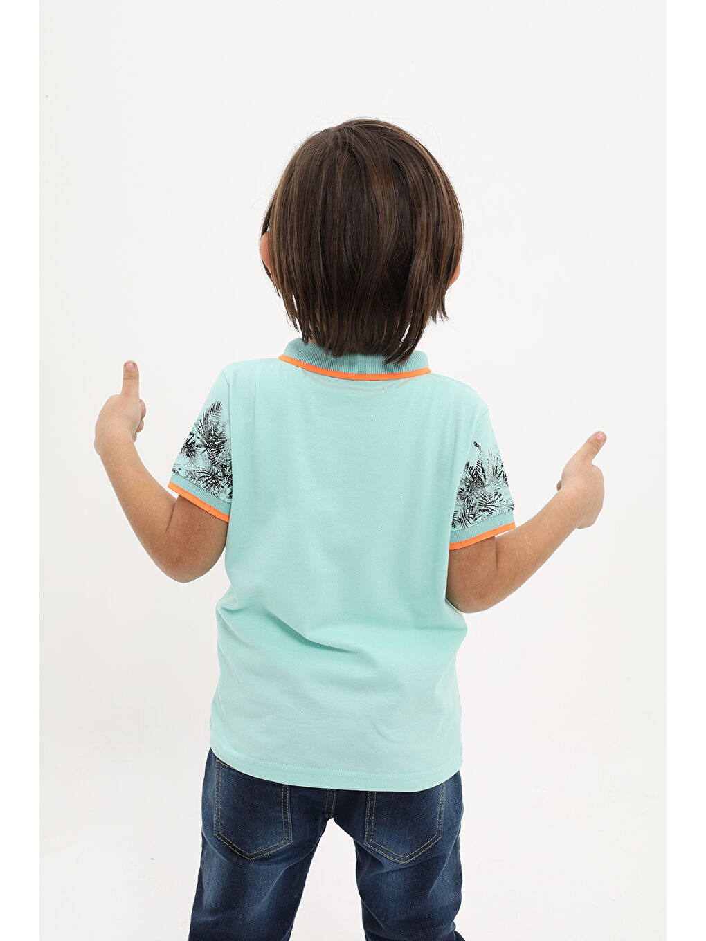 Turkuaz Erkek Çocuk Baskılı Tişört-3