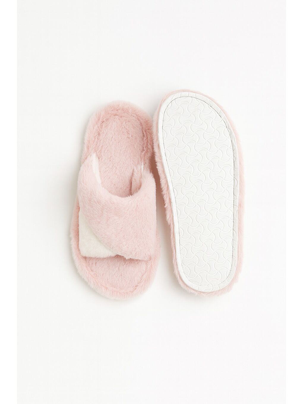 Pembe BELLA Çapraz Kadın Ev Terliği Kışlık Terlik Sessiz Taban-1