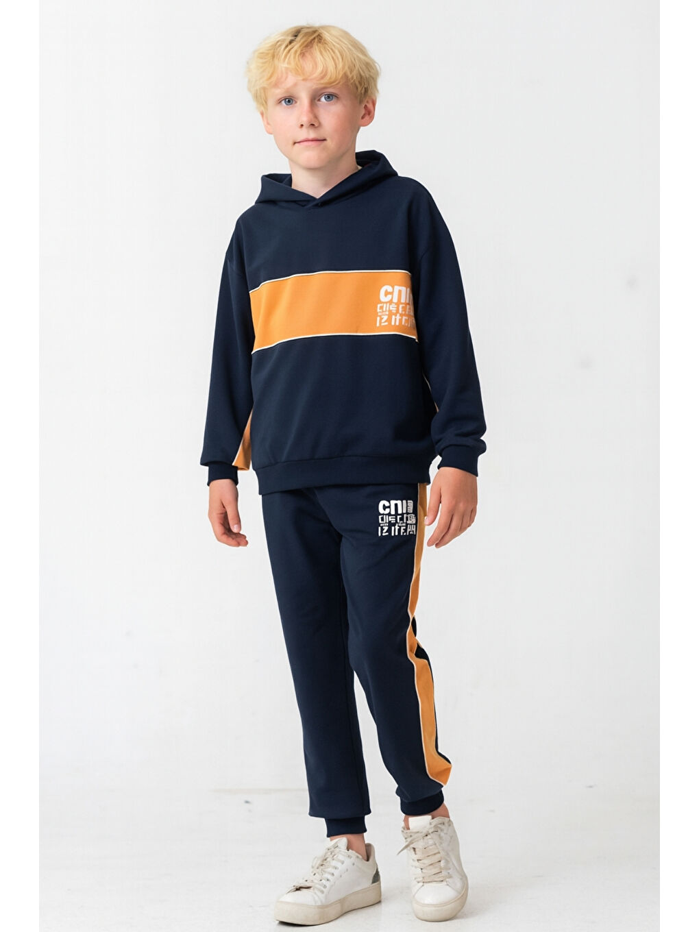 Lacivert Erkek Çocuk Soul Fater Baskılı Alt Üst Eşofman Takımı Ak7882-1