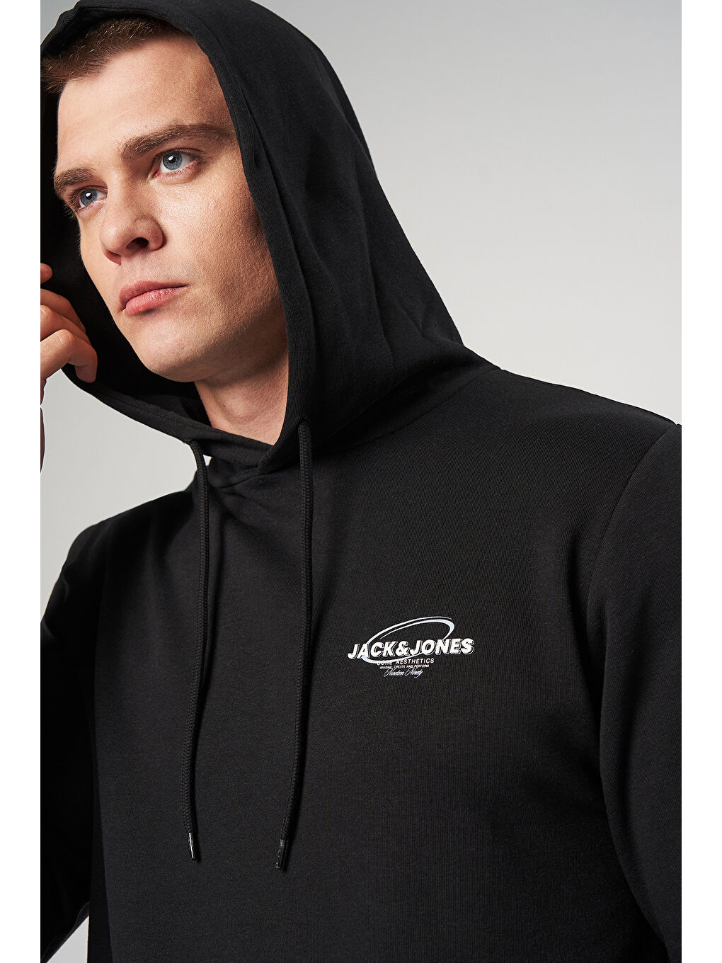 Siyah Core Jcoboost Pamuklu Regular Fit Logolu Kapüşonlu Sweat 12284472-2