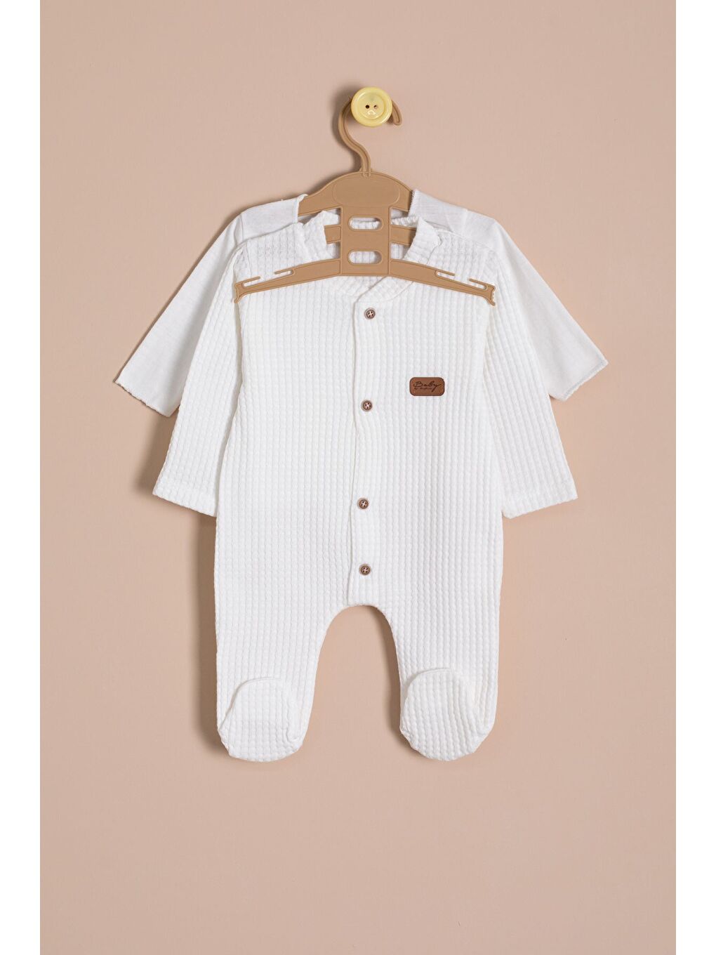 Ekru Petekli 10'lu Bebek Hastane Çıkışı Seti Unisex 23329-2