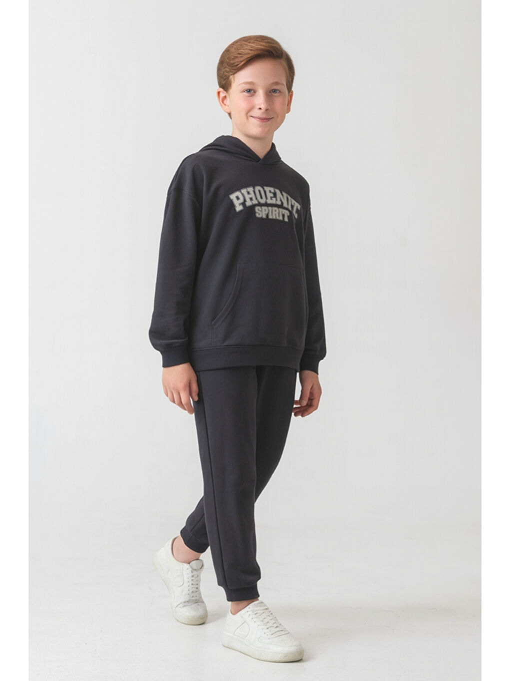 Gri Erkek Çocuk Phoenix Sprit Baskılı Alt Üst Eşofman Takımı Ak7870-2