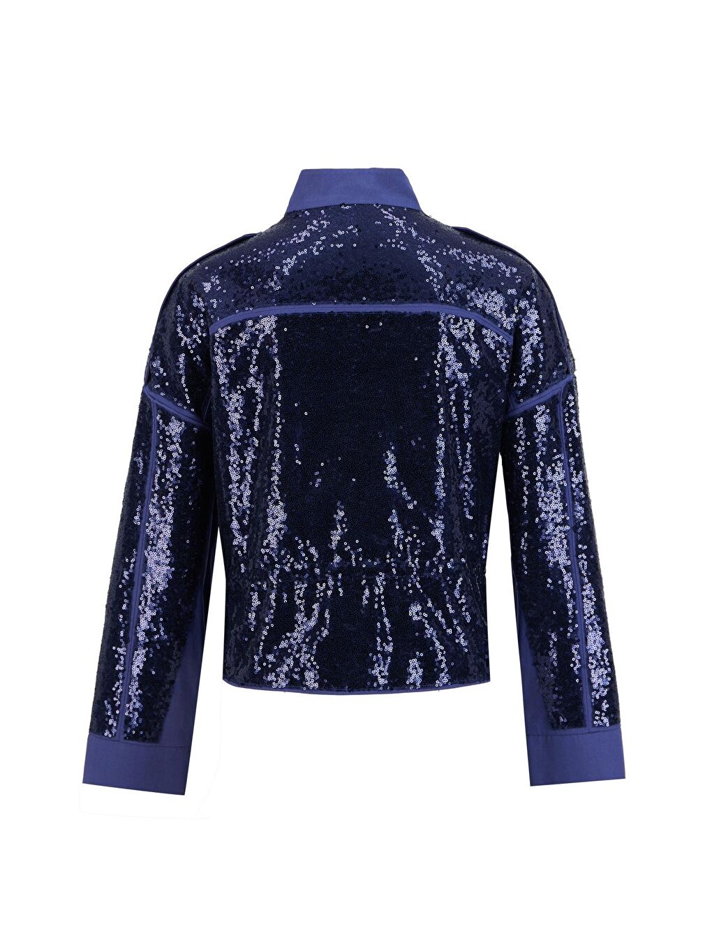 Mavi Kumaş Mixli Payetli Ceket 25Y5916 Puslu Mor-6