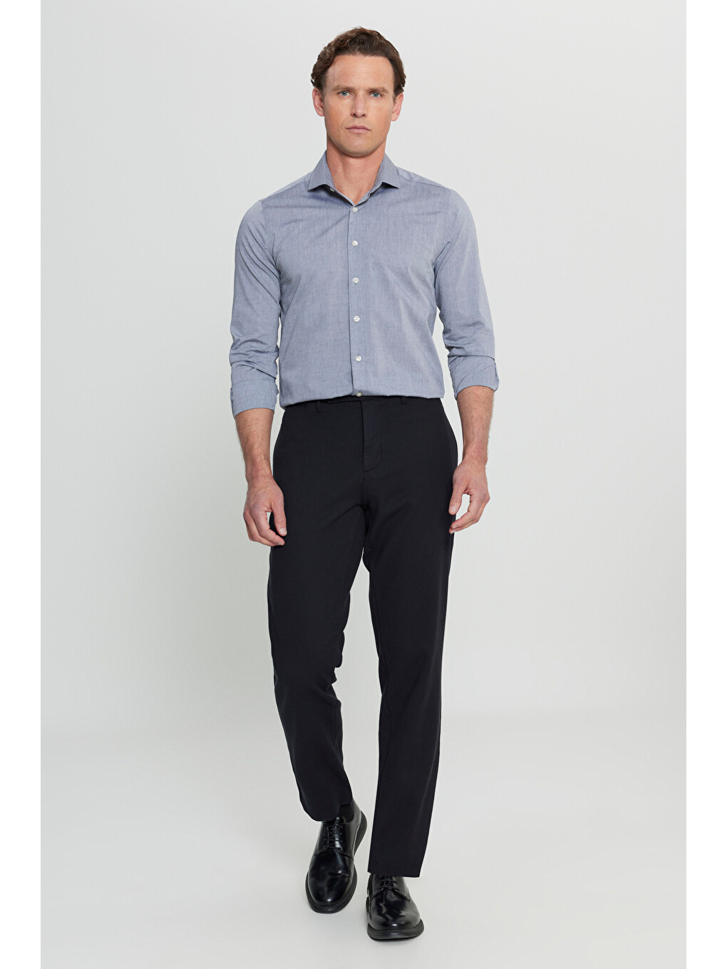 Erkek Siyah Pamuklu Comfort Fit Yan Cepli Armürlü Casual Esnek Pantolon-2