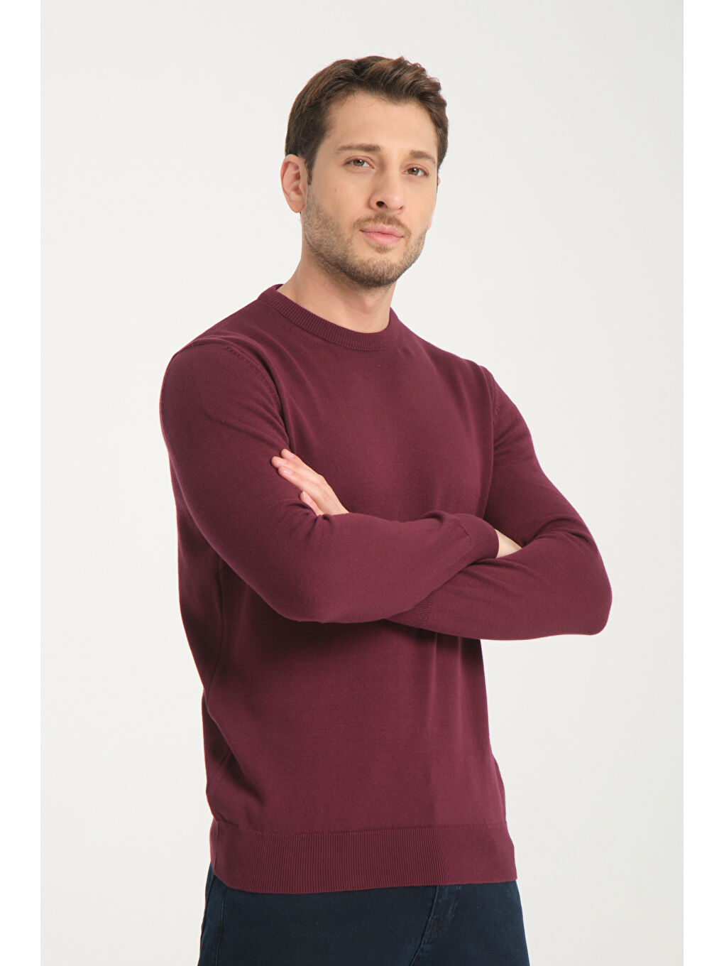 Mürdüm Bisiklet Yaka Erkek Kazak 1001-4