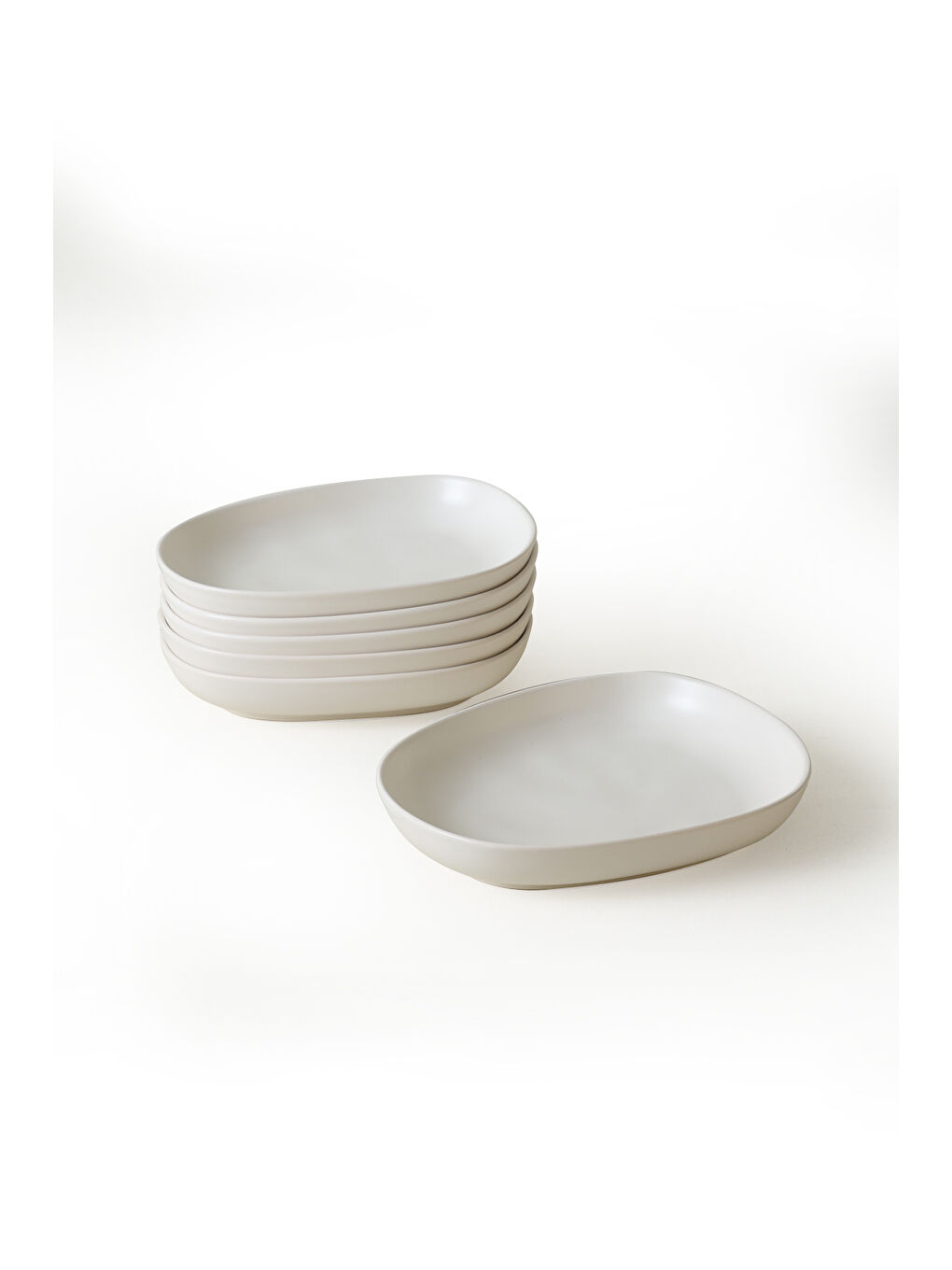 Mat Beyaz Tetra Yemek Tabağı 23 Cm 6 Adet-2