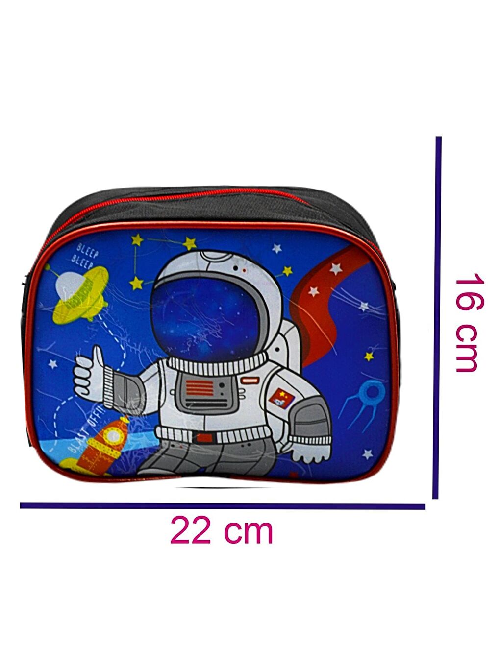 2 Bölmeli Astronot Okul Sırt Çantası Ve Beslenme Çantası Siyah KOD:1309-4