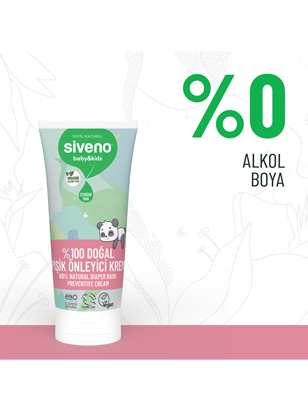 %100 Doğal Bebek Pişik Önleyici Krem Çinko PCA Hassas Hipoalerjenik Vegan Bakım Kremi 50 ml-2