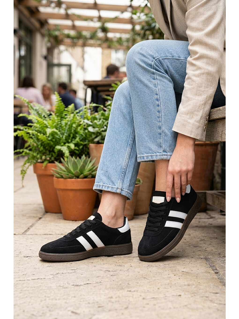 Siyah Kaatte Günlük Ortopedik Kadın Sneaker Spor Ayakkabı-1