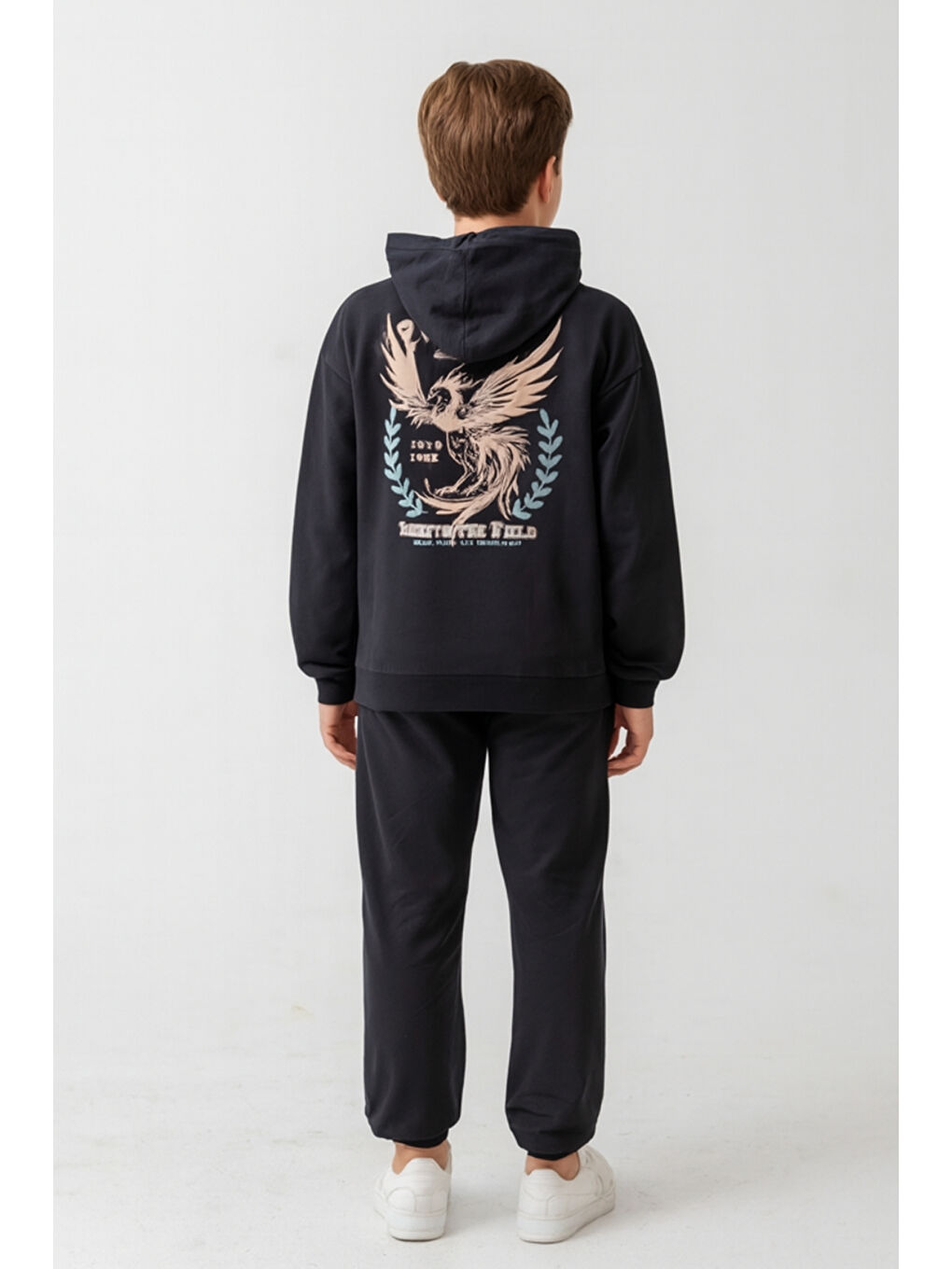 Gri Erkek Çocuk Phoenix Sprit Baskılı Alt Üst Eşofman Takımı Ak7870-3