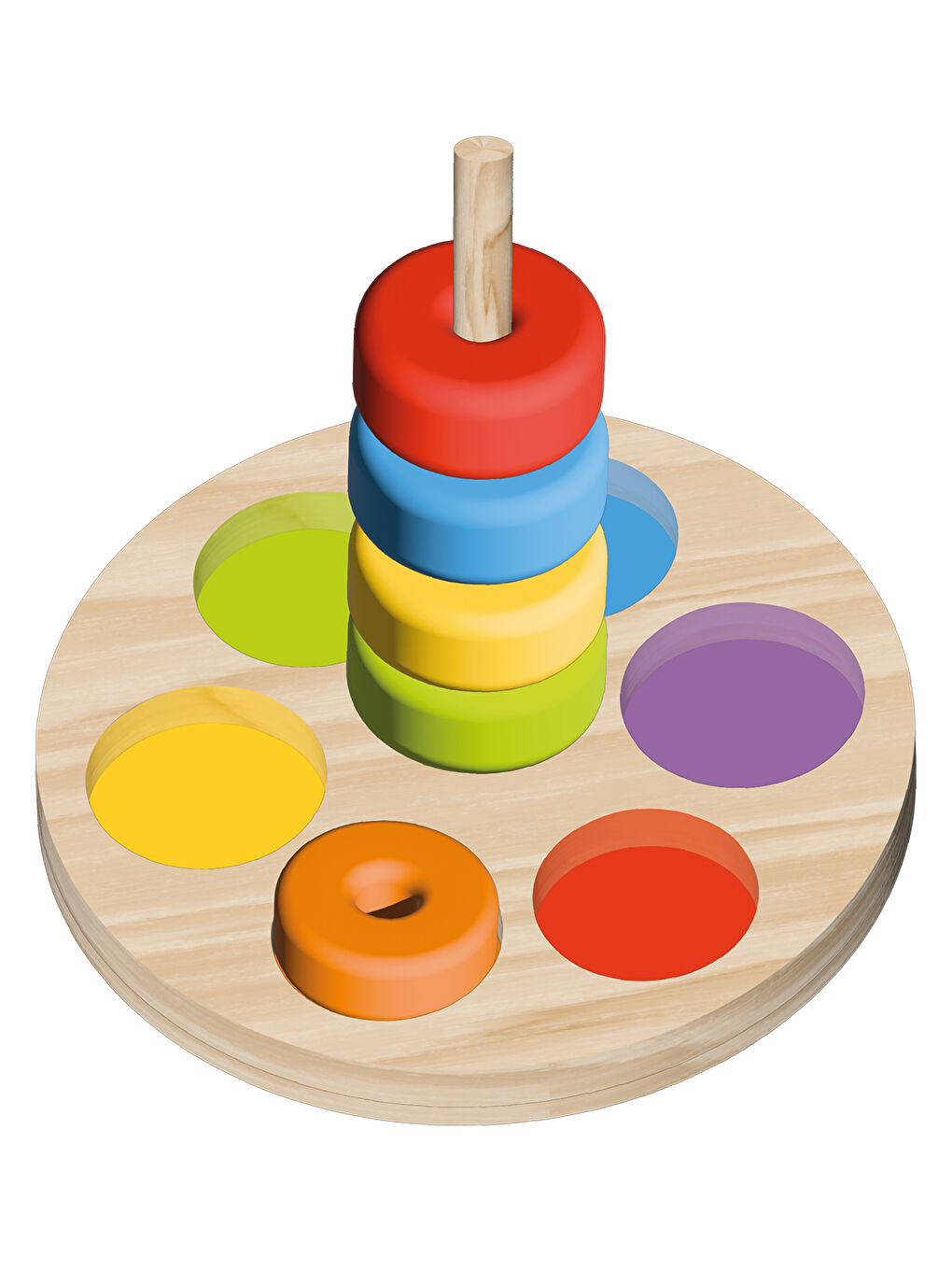 Ahşap Renkli Halkalar Eğitici Set-1