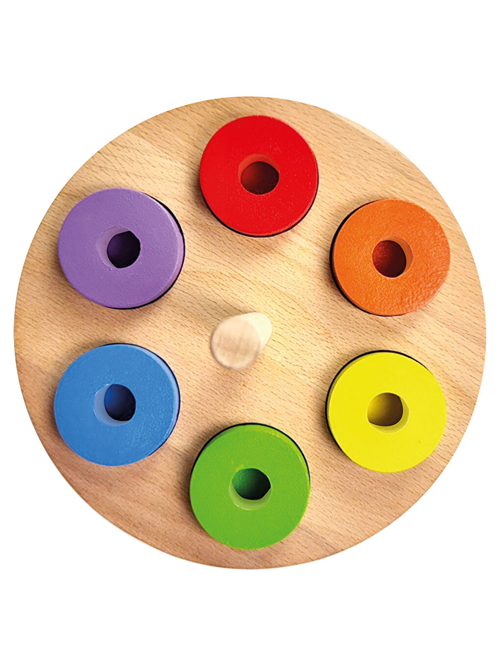 Ahşap Renkli Halkalar Eğitici Set-3