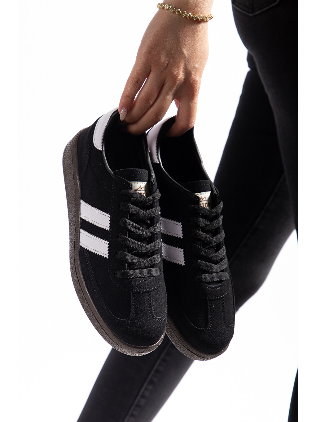 Siyah Kaatte Günlük Ortopedik Kadın Sneaker Spor Ayakkabı-4